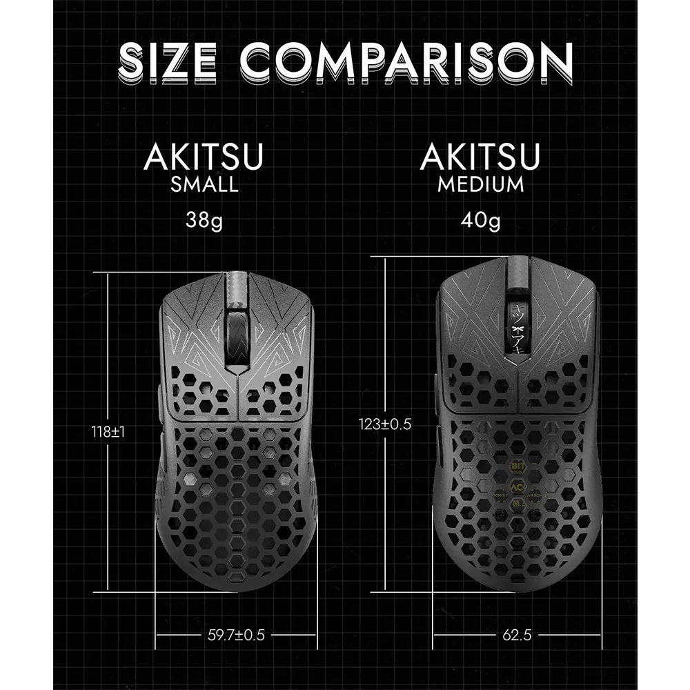 Arbiter Studio AKITSU MEDIUM 40g Carbon Fiber 8K Wireless Gaming Mouse Black - Image 15