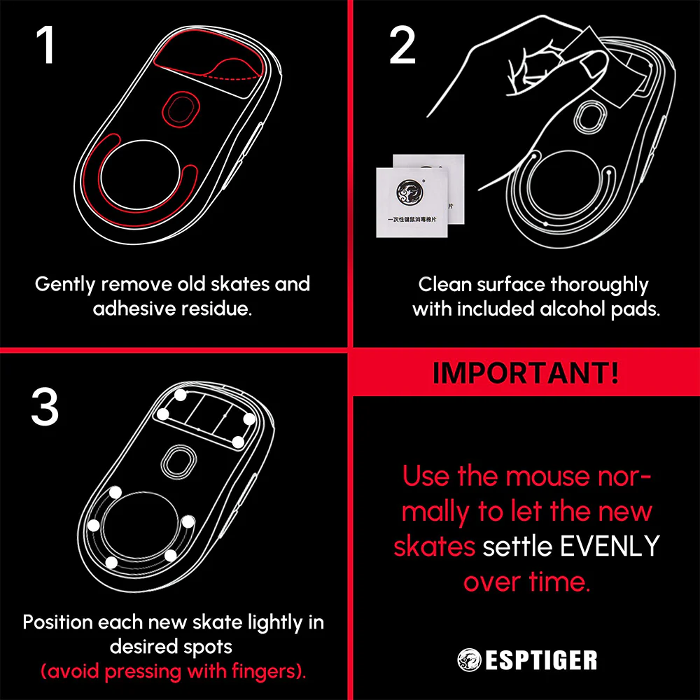 Arbiter Studio x ESPTIGER Bloody Red - Universal DIY Dot Mouse Skates 40個入り - Image 6