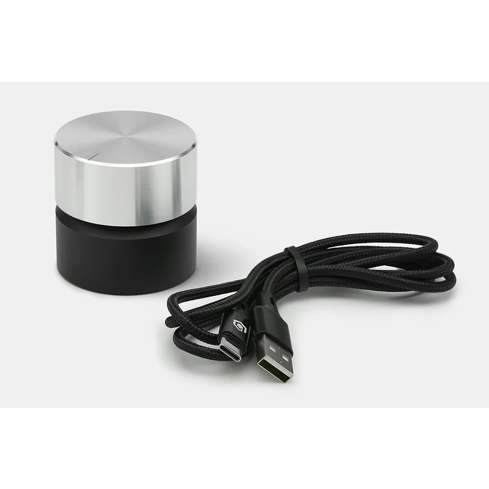 Binepad BNR1-V2 CNC Aluminum PC Knob Silver Knob Black Bottom - Image 5