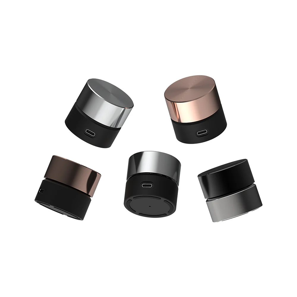 Binepad BNR1-V2 CNC Aluminum PC Knob Silver Knob Black Bottom - Image 6