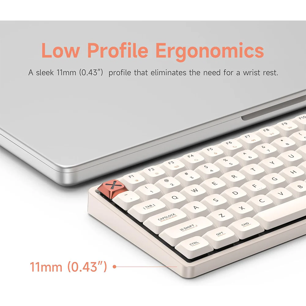 iQunix Magi75 Aluminum Low Profile Mechanical Keyboard Ochre White - Image 3