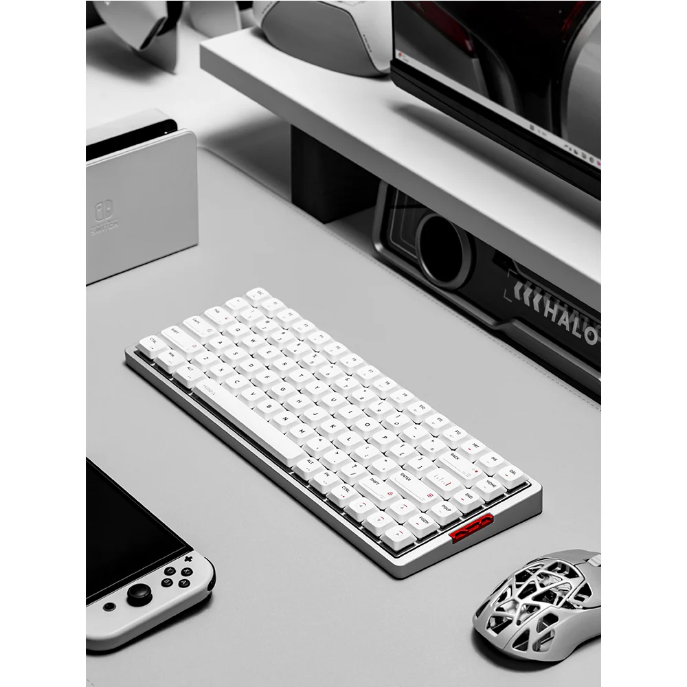 iQunix MQ80 Aluminum Low Profile Wireless Mechanical Keyboard Moonlight Silver - Image 12