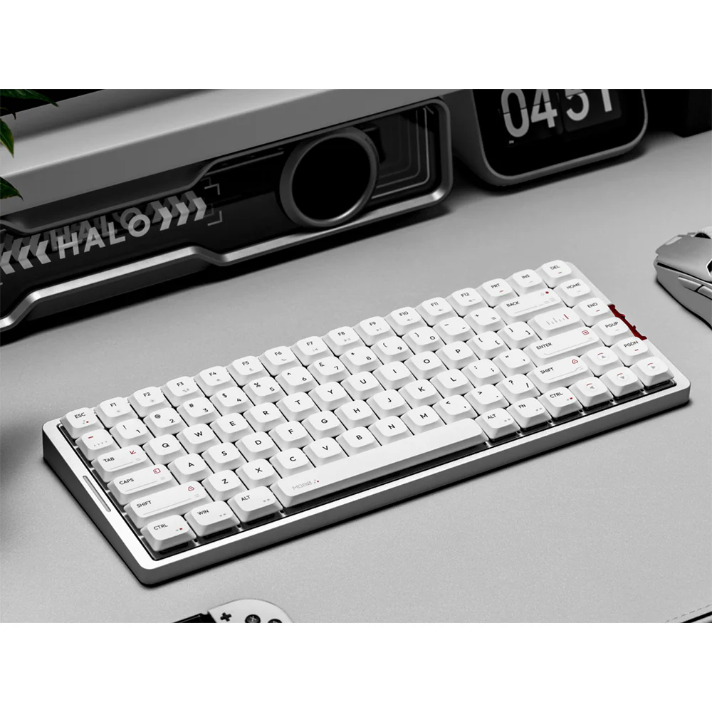 iQunix MQ80 Aluminum Low Profile Wireless Mechanical Keyboard Moonlight Silver - Image 4