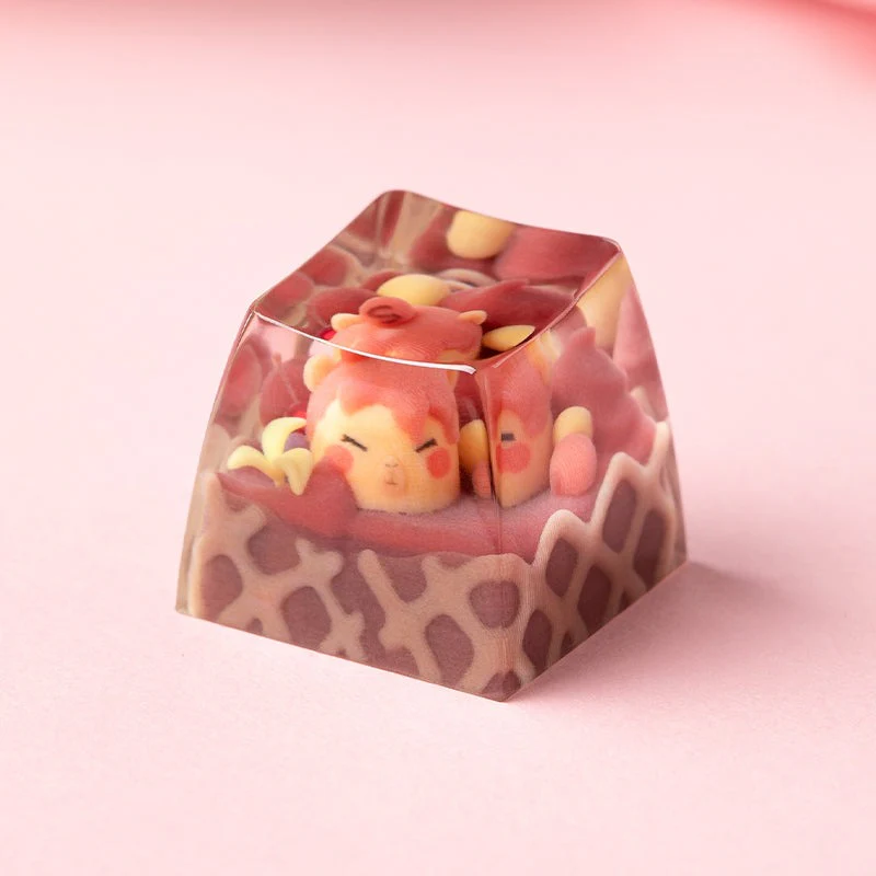 KEYMOJI Animal Ice Cream Artisan Keycap for Cherry MX Switches Chocolate - Image 2