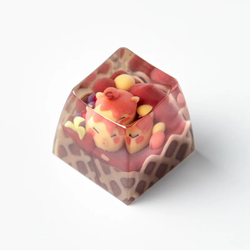 KEYMOJI Animal Ice Cream Artisan Keycap for Cherry MX Switches Chocolate - Image 3