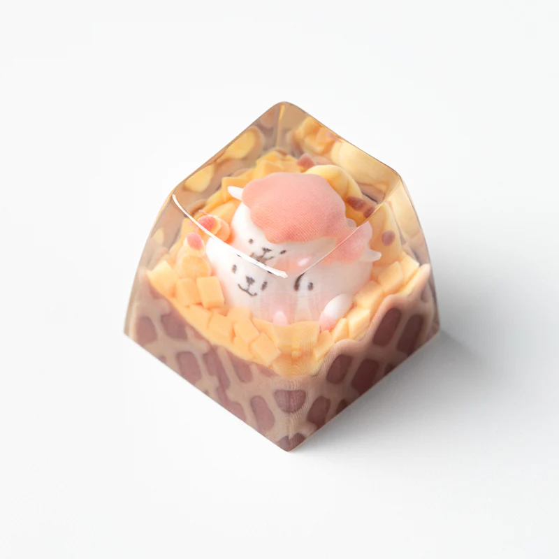 KEYMOJI Animal Ice Cream Artisan Keycap for Cherry MX Switches Mango - Image 3