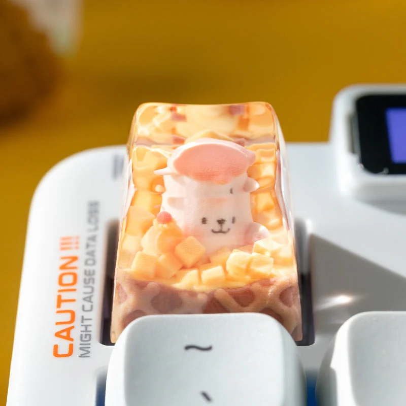 KEYMOJI Animal Ice Cream Artisan Keycap for Cherry MX Switches Mango - Image 4