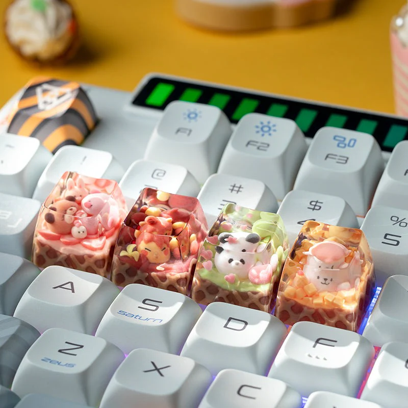 KEYMOJI Animal Ice Cream Artisan Keycap for Cherry MX Switches Mango - Image 8