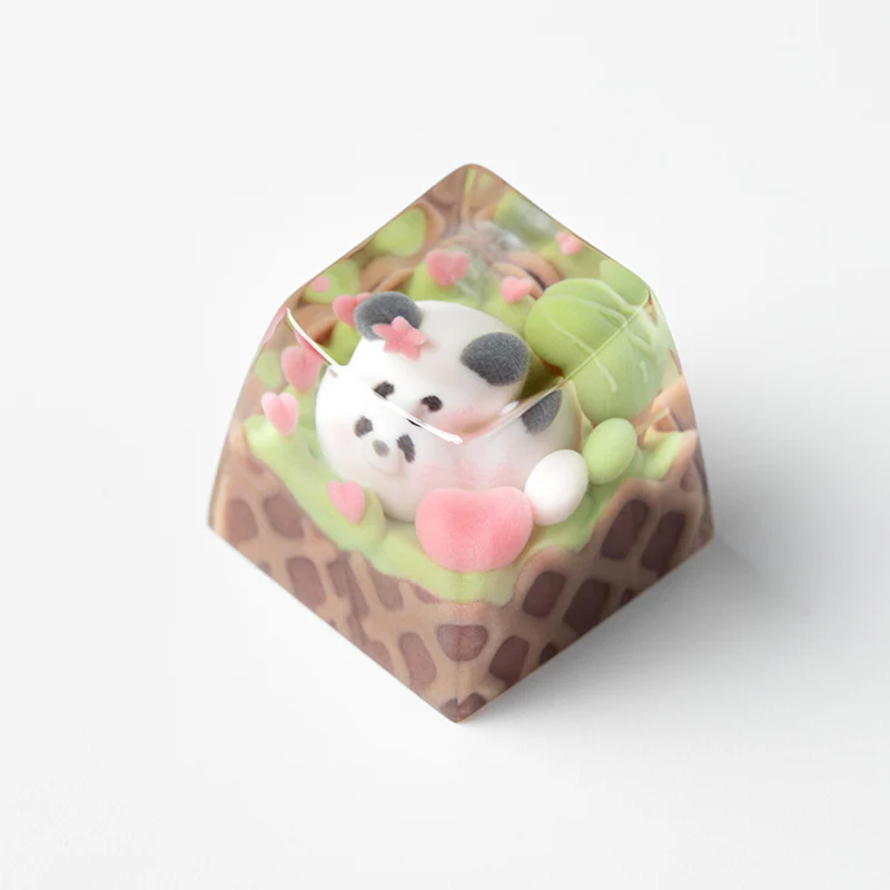 KEYMOJI Animal Ice Cream Artisan Keycap for Cherry MX Switches Matcha - Image 3