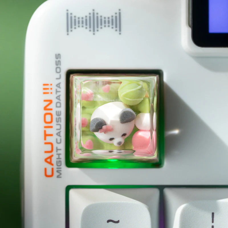 KEYMOJI Animal Ice Cream Artisan Keycap for Cherry MX Switches Matcha - Image 5