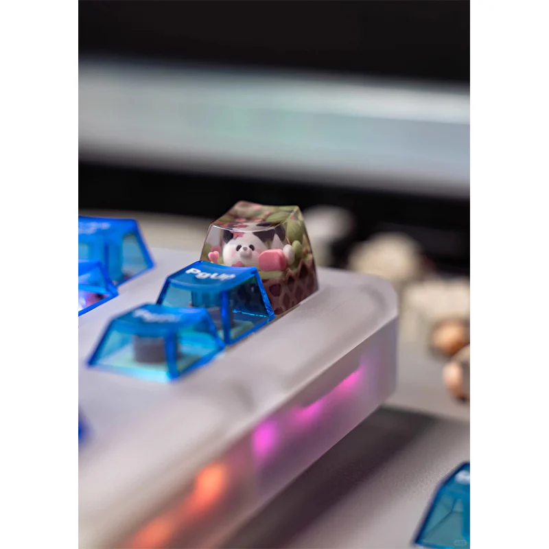 KEYMOJI Animal Ice Cream Artisan Keycap for Cherry MX Switches Matcha - Image 8
