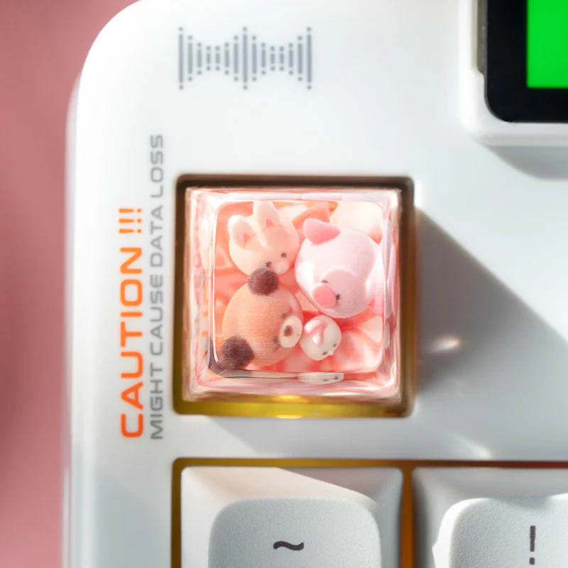 KEYMOJI Animal Ice Cream Artisan Keycap for Cherry MX Switches Strawberry - Image 5