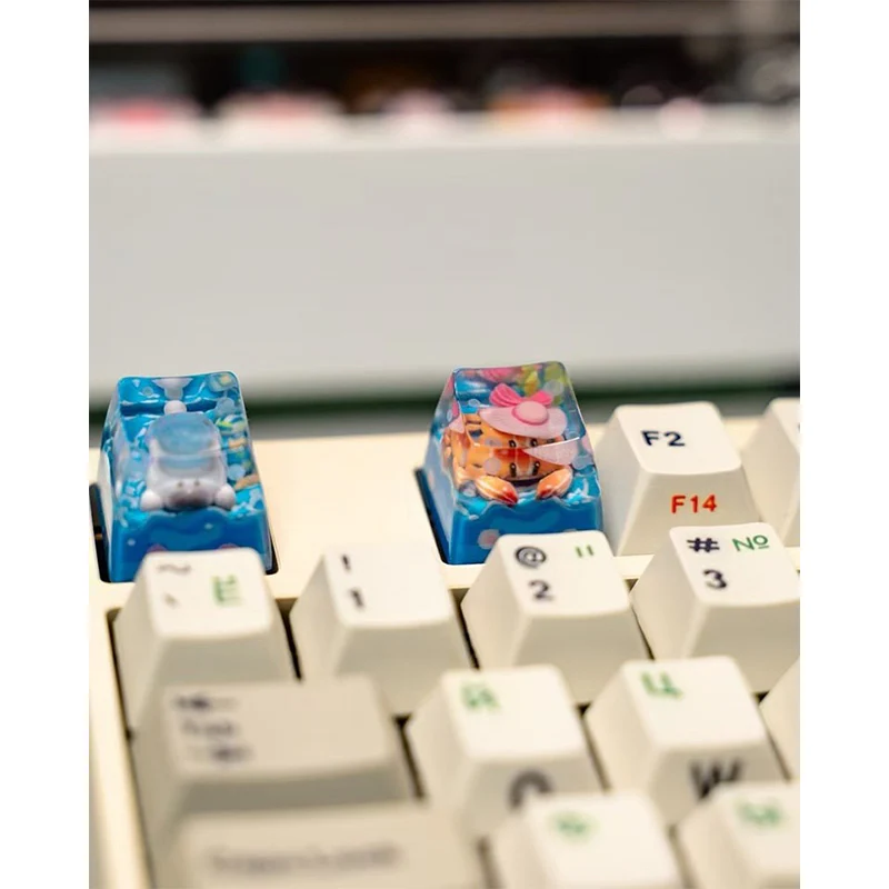 KEYMOJI Pool Party Artisan Keycap for Cherry MX Switches Miss Crab - Image 11