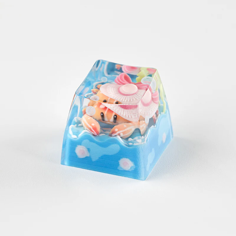 KEYMOJI Pool Party Artisan Keycap for Cherry MX Switches Miss Crab - Image 3
