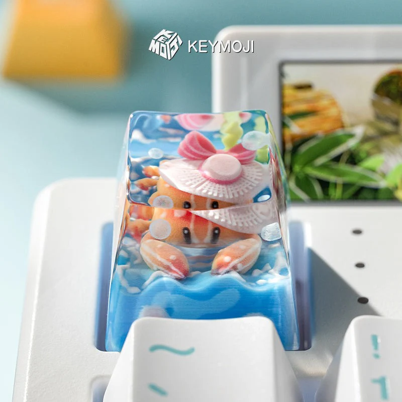 KEYMOJI Pool Party Artisan Keycap for Cherry MX Switches Miss Crab - Image 4