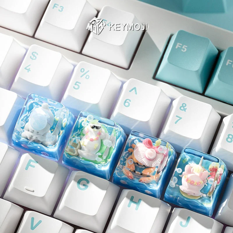 KEYMOJI Pool Party Artisan Keycap for Cherry MX Switches Cozy Duck - Image 10