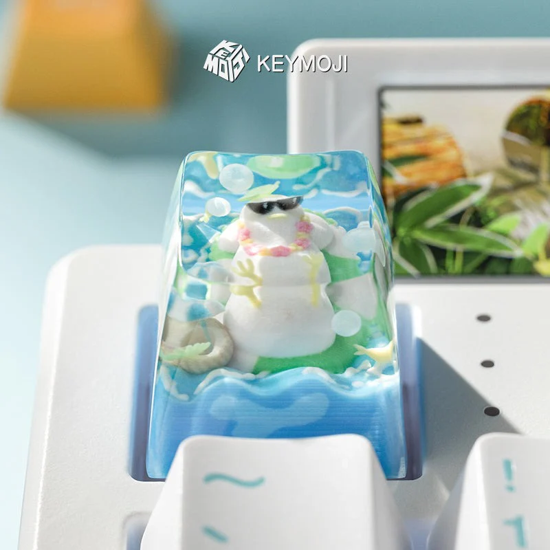 KEYMOJI Pool Party Artisan Keycap for Cherry MX Switches Cozy Duck - Image 4