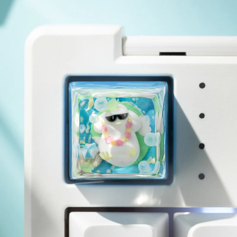 KEYMOJI Pool Party Artisan Keycap for Cherry MX Switches Cozy Duck - Image 5