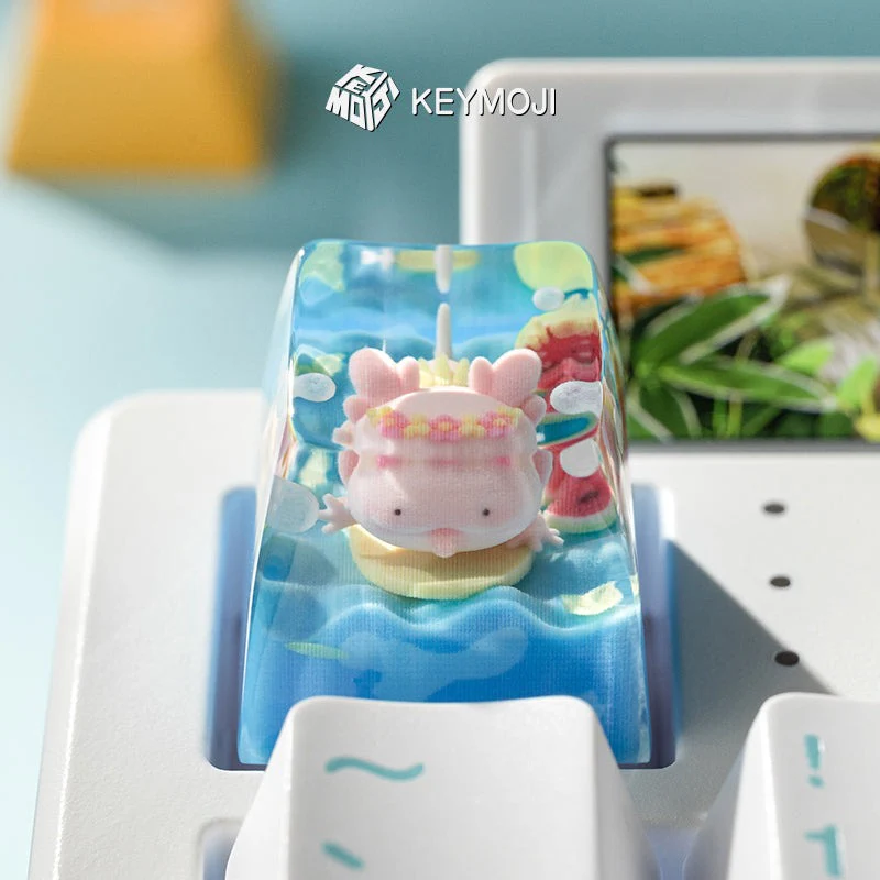 KEYMOJI Pool Party Artisan Keycap for Cherry MX Switches Chill Salamander - Image 4