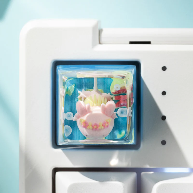 KEYMOJI Pool Party Artisan Keycap for Cherry MX Switches Chill Salamander - Image 5
