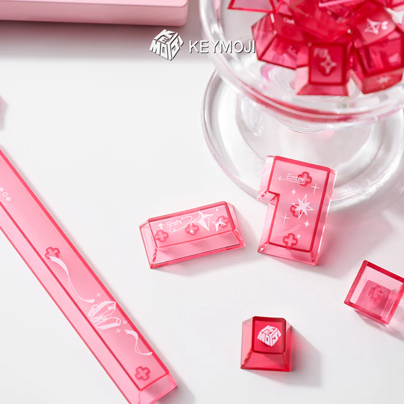 KEYMOJI Gem Series Cinnabar Clear Keycap Set - Image 10