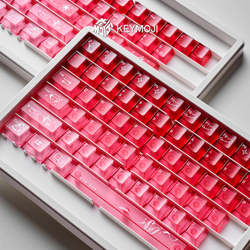 KEYMOJI Gem Series Cinnabar Clear Keycap Set - Image 12