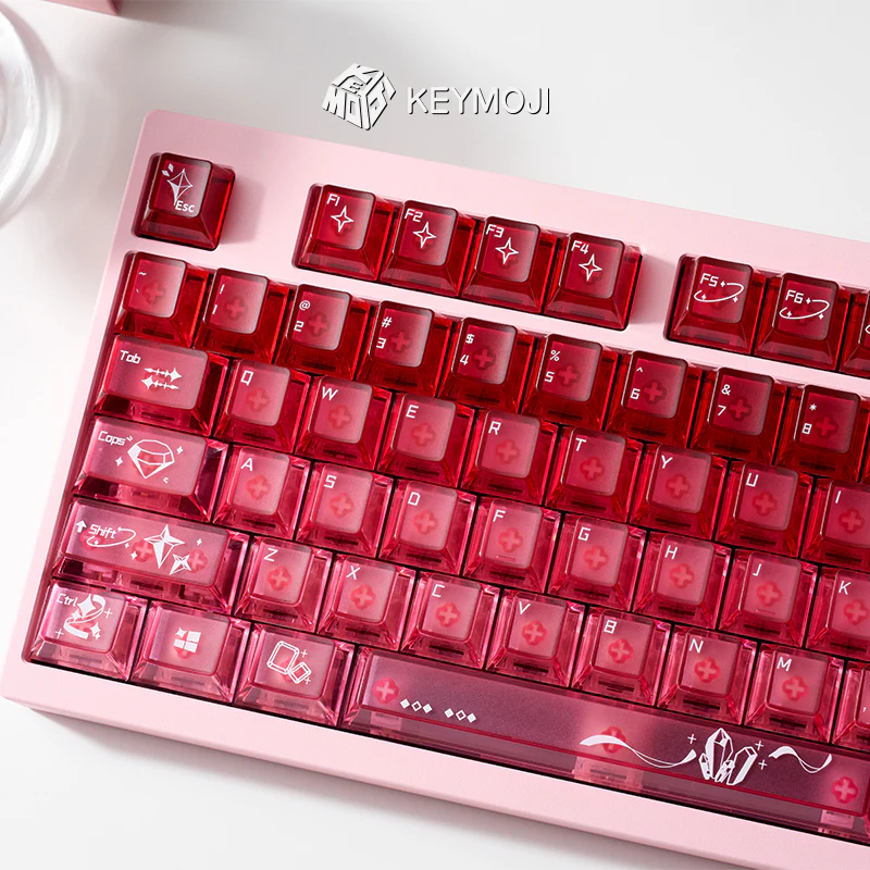 KEYMOJI Gem Series Cinnabar Clear Keycap Set - Image 3