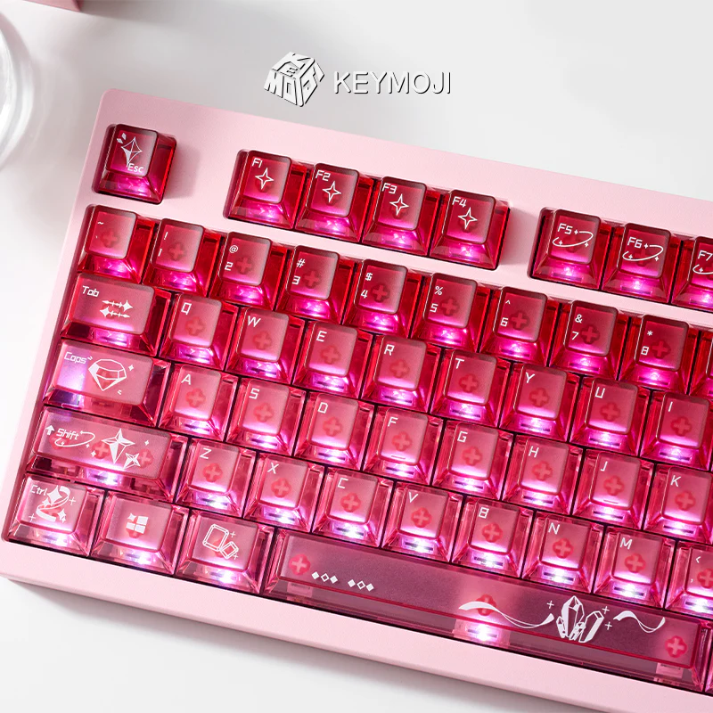 KEYMOJI Gem Series Cinnabar Clear Keycap Set - Image 4