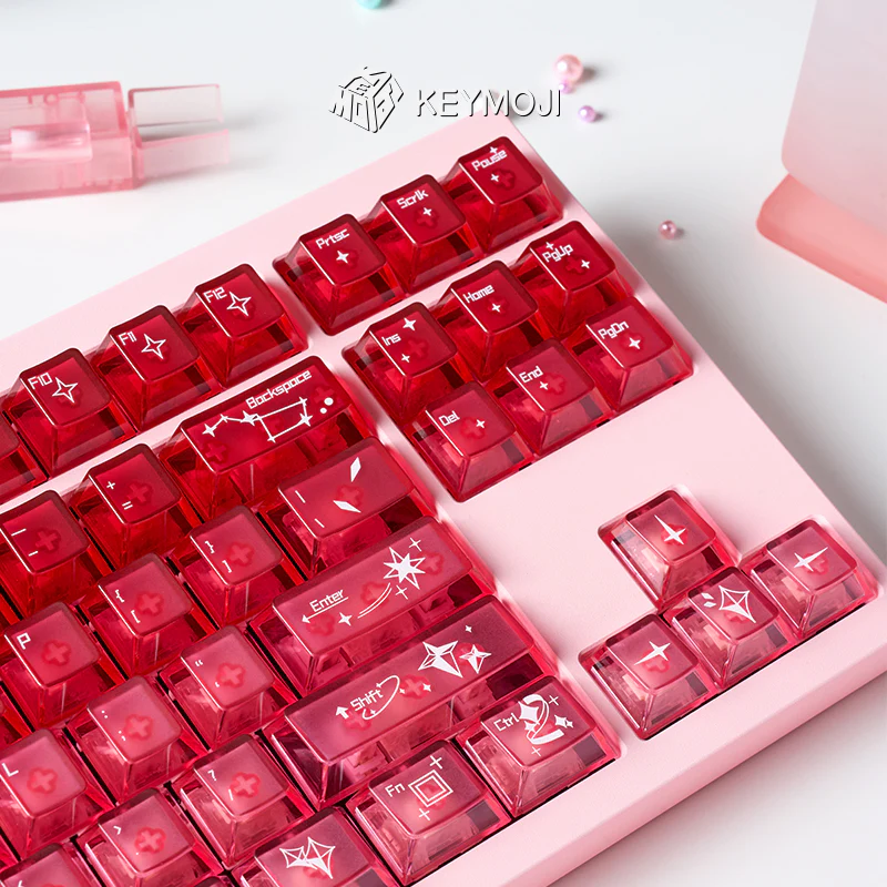 KEYMOJI Gem Series Cinnabar Clear Keycap Set - Image 5