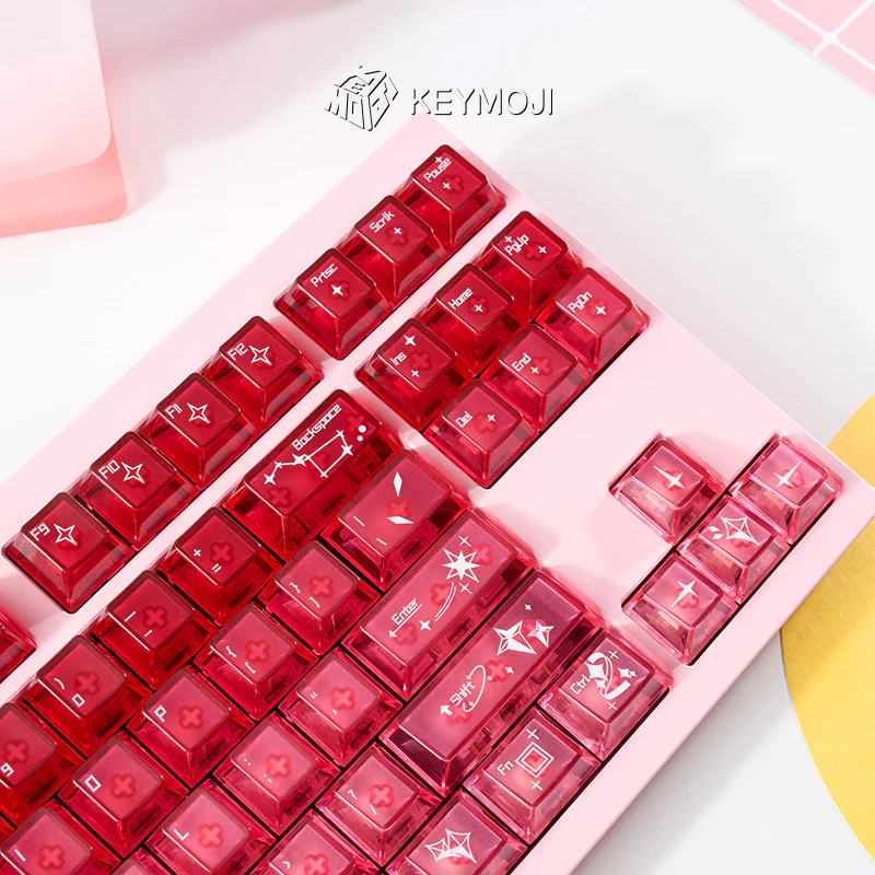 KEYMOJI Gem Series Cinnabar Clear Keycap Set - Image 6