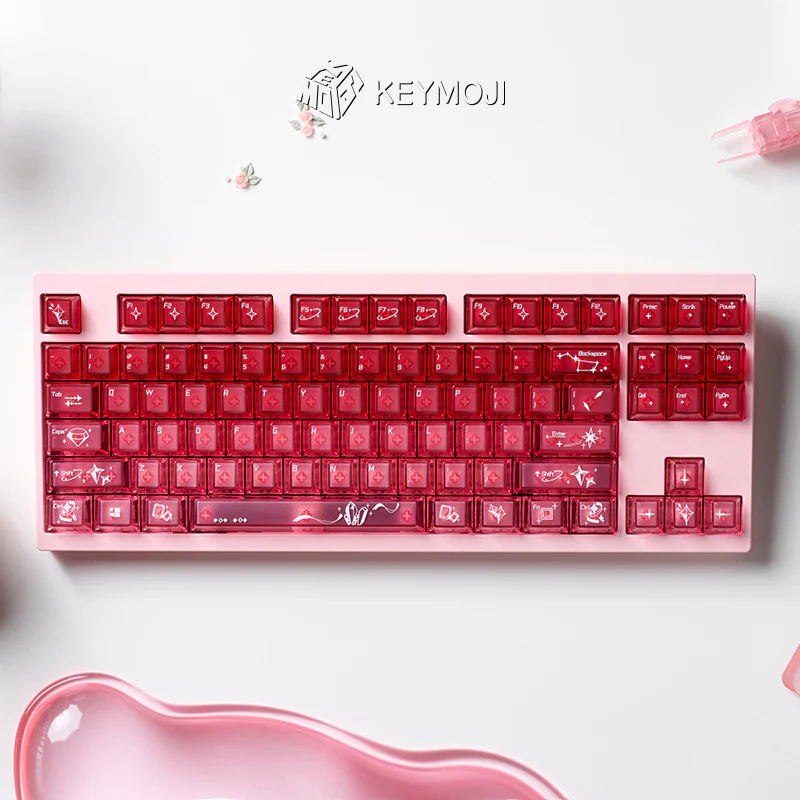 KEYMOJI Gem Series Cinnabar Clear Keycap Set - Image 7