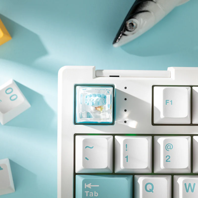 KEYMOJI Snow World Artisan Keycap for Cherry MX Switches Snowy Bunny - Image 2