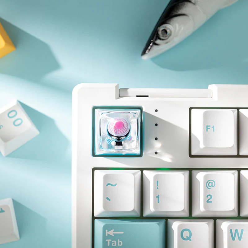 KEYMOJI Snow World Artisan Keycap for Cherry MX Switches Penguin Photographer - Image 2
