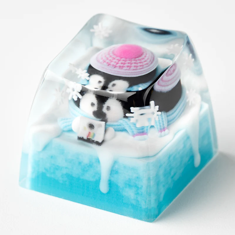 KEYMOJI Snow World Artisan Keycap for Cherry MX Switches Penguin Photographer - Image 6