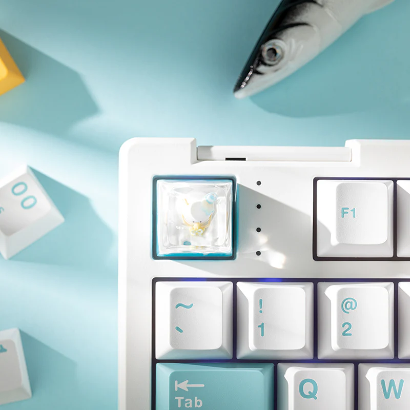 KEYMOJI Snow World Artisan Keycap for Cherry MX Switches Hugging Snowman - Image 2