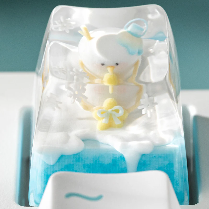 KEYMOJI Snow World Artisan Keycap for Cherry MX Switches Hugging Snowman - Image 7