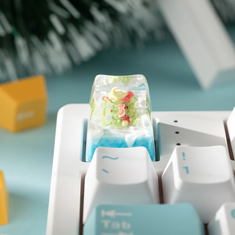 KEYMOJI Snow World Artisan Keycap for Cherry MX Switches Christmas Gift - Image 3