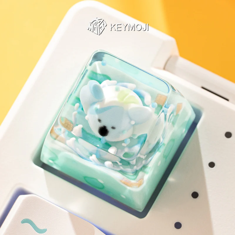 KEYMOJI Starry Candy Artisan Keycap for Cherry MX Switches Mint - Image 5