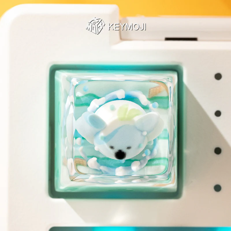 KEYMOJI Starry Candy Artisan Keycap for Cherry MX Switches Mint - Image 6
