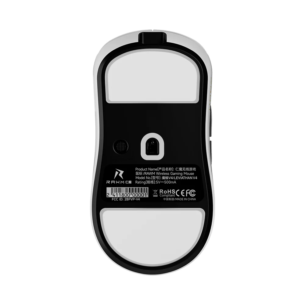 RAWM LEVIATHAN V4 Dual 8K Lightweight Wireless Gaming Mouse White - Image 5