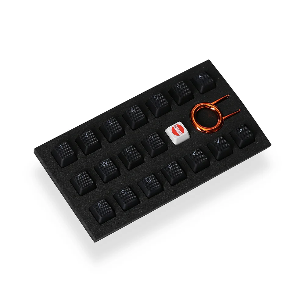 Tai-Hao Rubber Gaming Backlit Keycaps-18 keys/8 keys Black - Image 2
