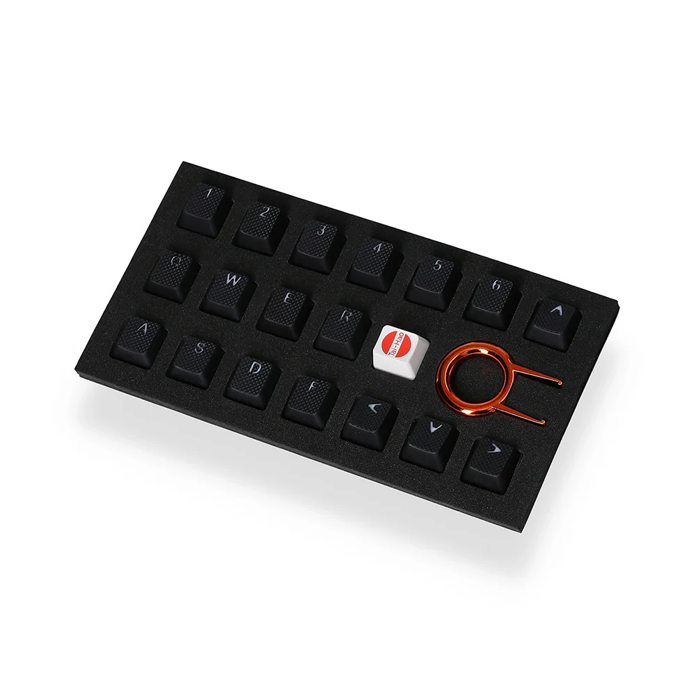 Tai-Hao Rubber Gaming Backlit Keycaps-18 keys/8 keys Black - Image 3
