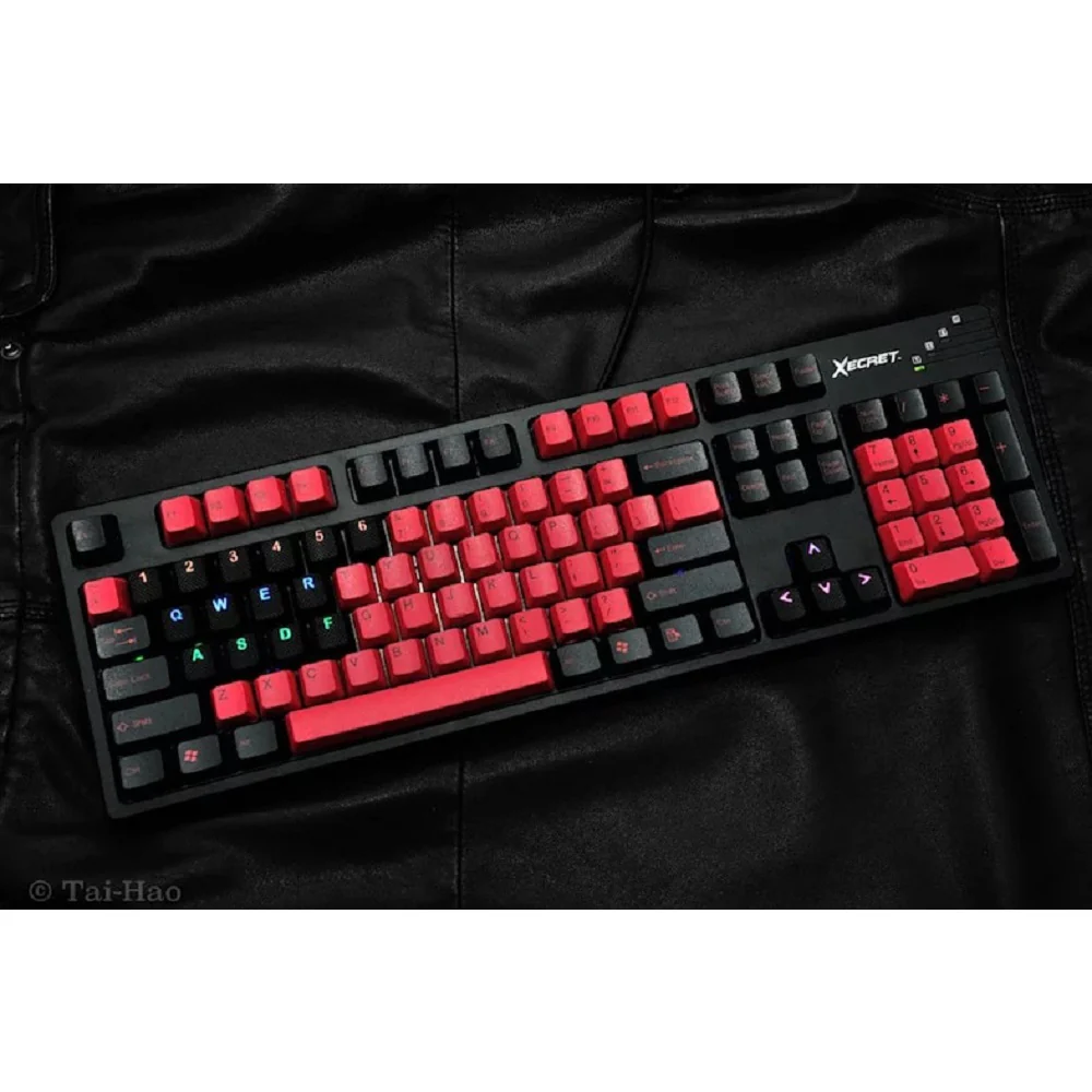 Tai-Hao Rubber Gaming Backlit Keycaps-18 keys/8 keys Black - Image 6