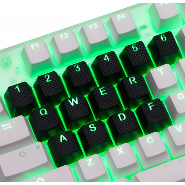 Tai-Hao Rubber Gaming Backlit Keycaps-18 keys/8 keys Black - Image 7