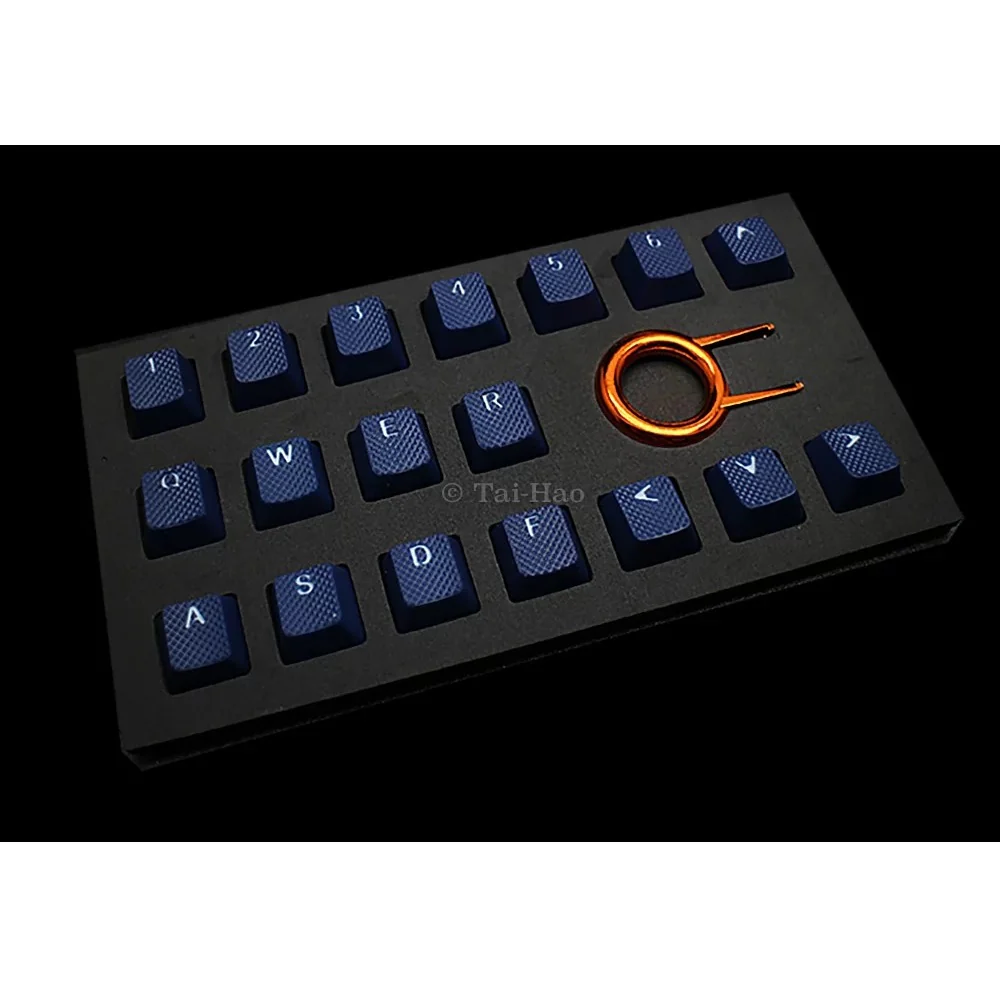 Tai-Hao Rubber Gaming Backlit Keycaps-18 keys/8 keys Dark Blue - Image 5