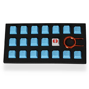 Tai-Hao Rubber Gaming Backlit Keycaps-18 keys/8 keys Neon blue - Image 13