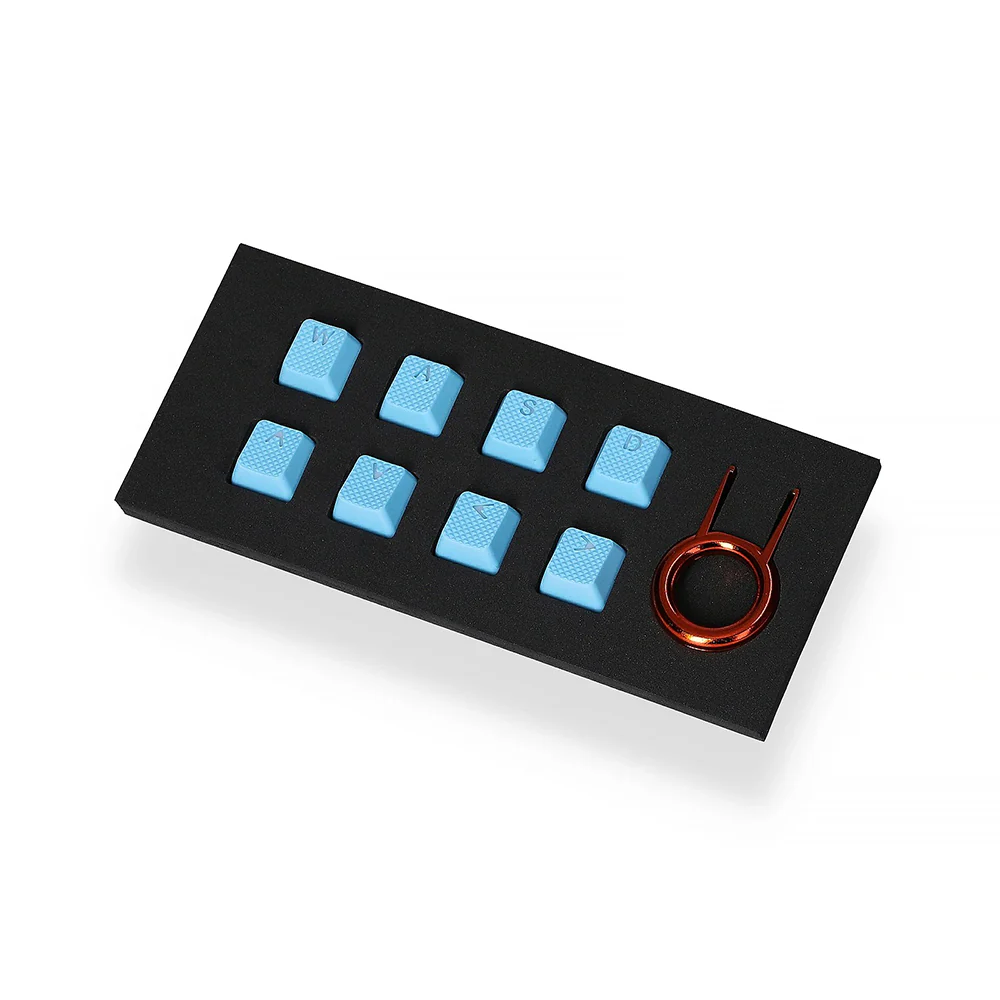 Tai-Hao Rubber Gaming Backlit Keycaps-18 keys/8 keys Neon blue - Image 2