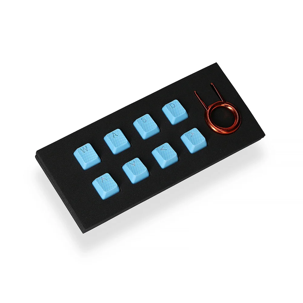 Tai-Hao Rubber Gaming Backlit Keycaps-18 keys/8 keys Neon blue - Image 3