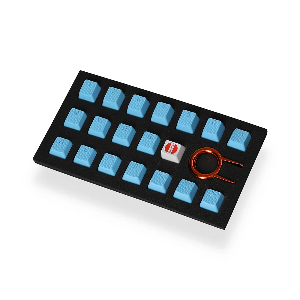 Tai-Hao Rubber Gaming Backlit Keycaps-18 keys/8 keys Neon blue - Image 4