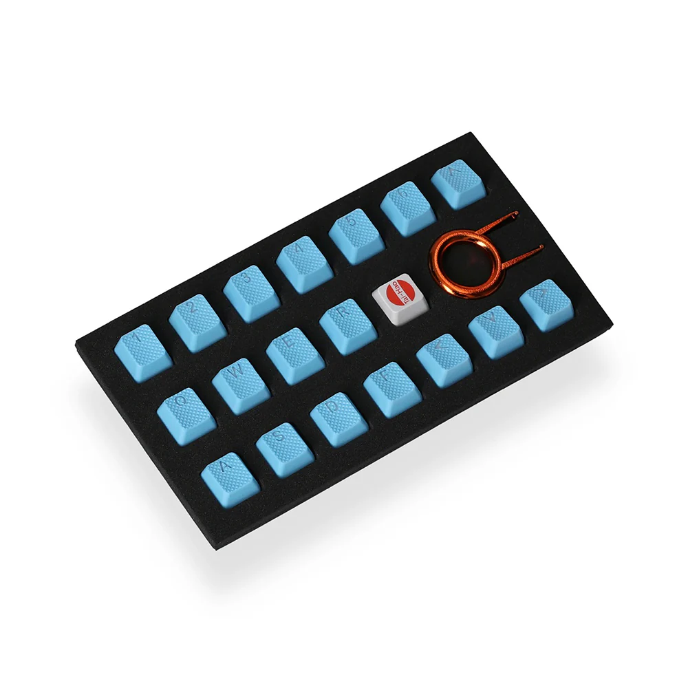 Tai-Hao Rubber Gaming Backlit Keycaps-18 keys/8 keys Neon blue - Image 5